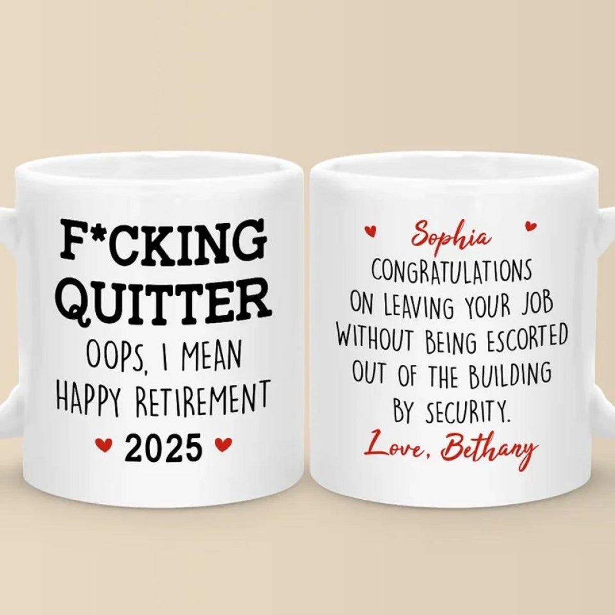Personalized Retirement 2025 Coffee Mug, Happy Retirement Cup, Custom Retirement Gift For Boss Co Worker, Officially Retired Cup For Her