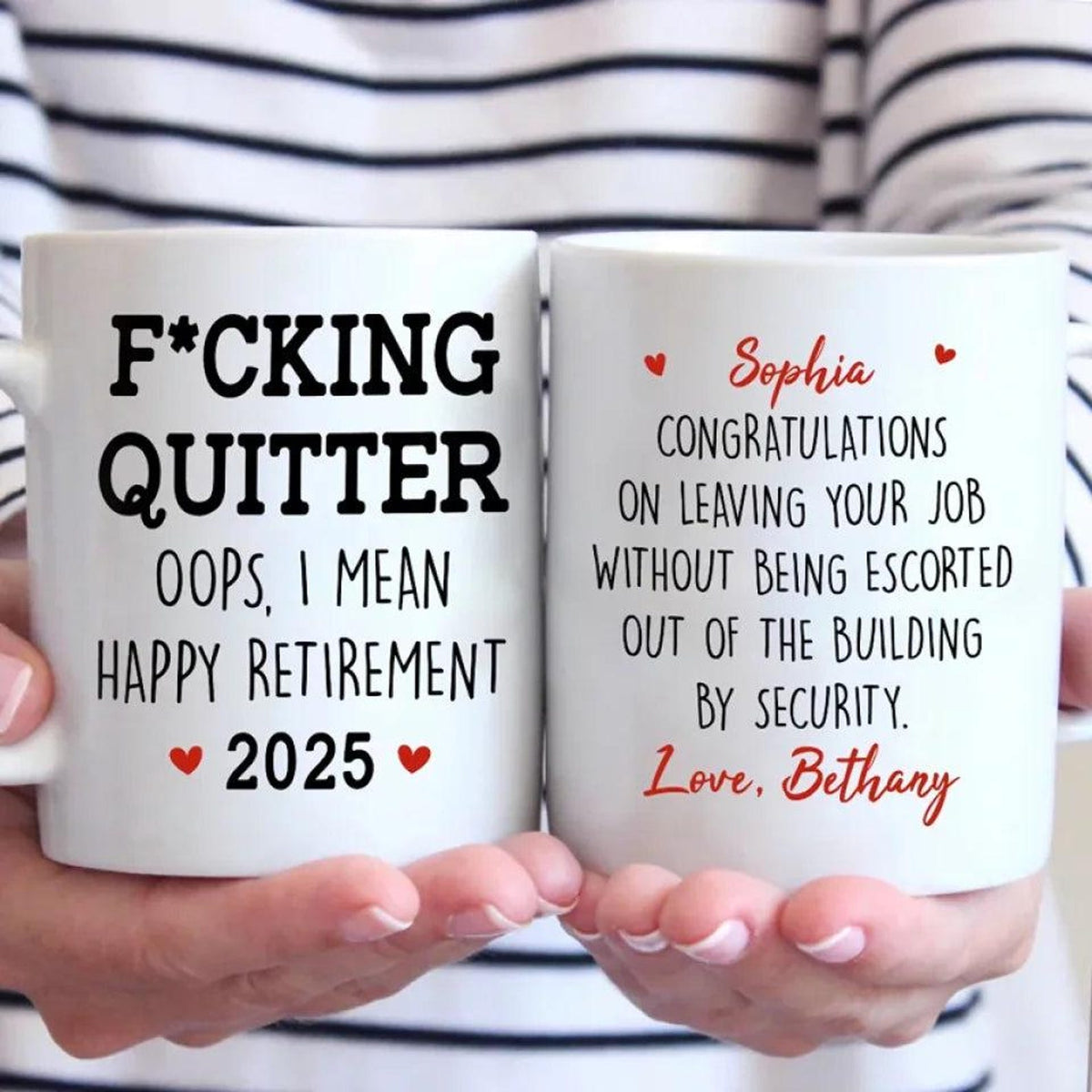 Personalized Retirement 2025 Coffee Mug, Happy Retirement Cup, Custom Retirement Gift For Boss Co Worker, Officially Retired Cup For Her