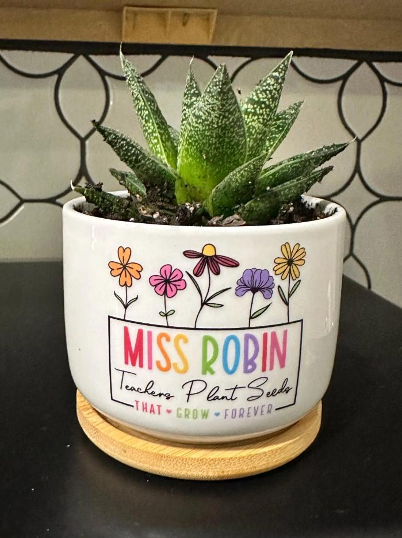 Teacher Appreciation Gifts, Custom Teacher Plant Pot, Teacher Gifts, Thanks For Helping Me Grow, End Of Year Gifts