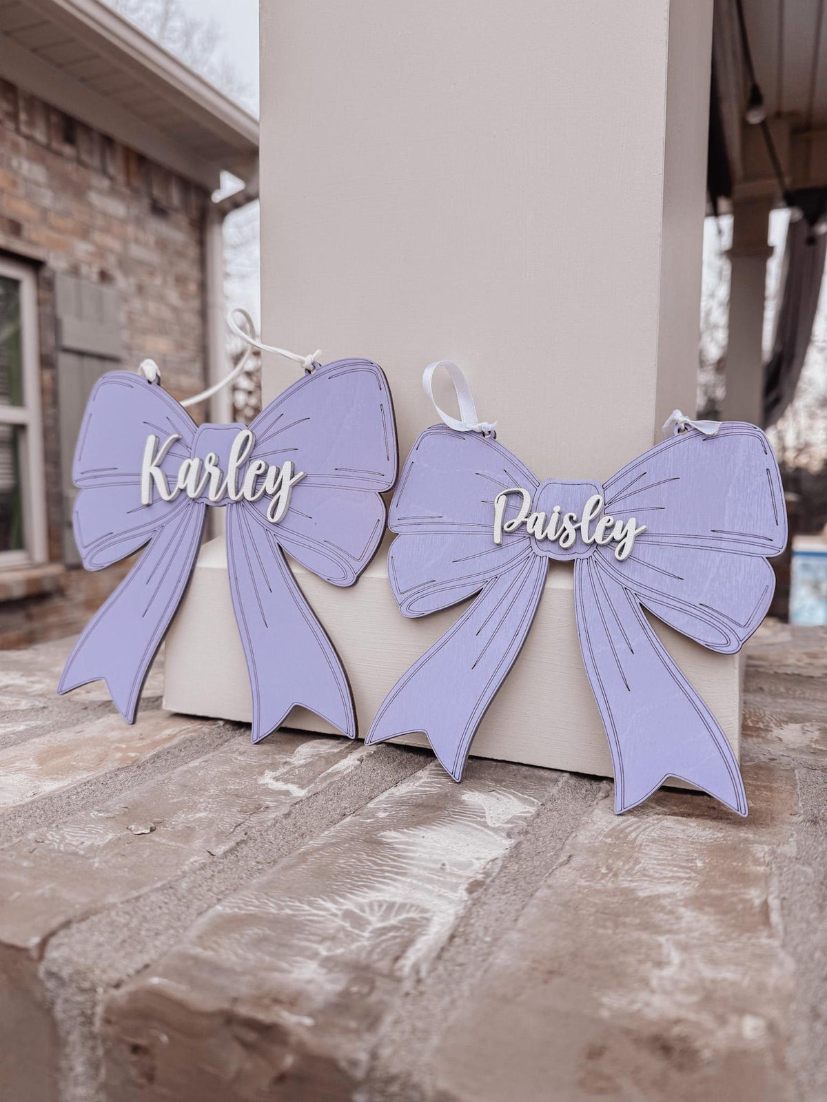 Personalized Wooden Bow Name Sign| Personalized Nursery & Kid's Door Hanger | Baby Girl Nursery | Baby Shower Gift | Bow Nursery Decor