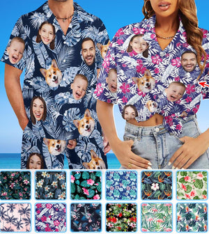 Custom Face Hawaiian Shirt, Personalized Photo Aloha Shirt, Couple Shirts, Beach Gift
