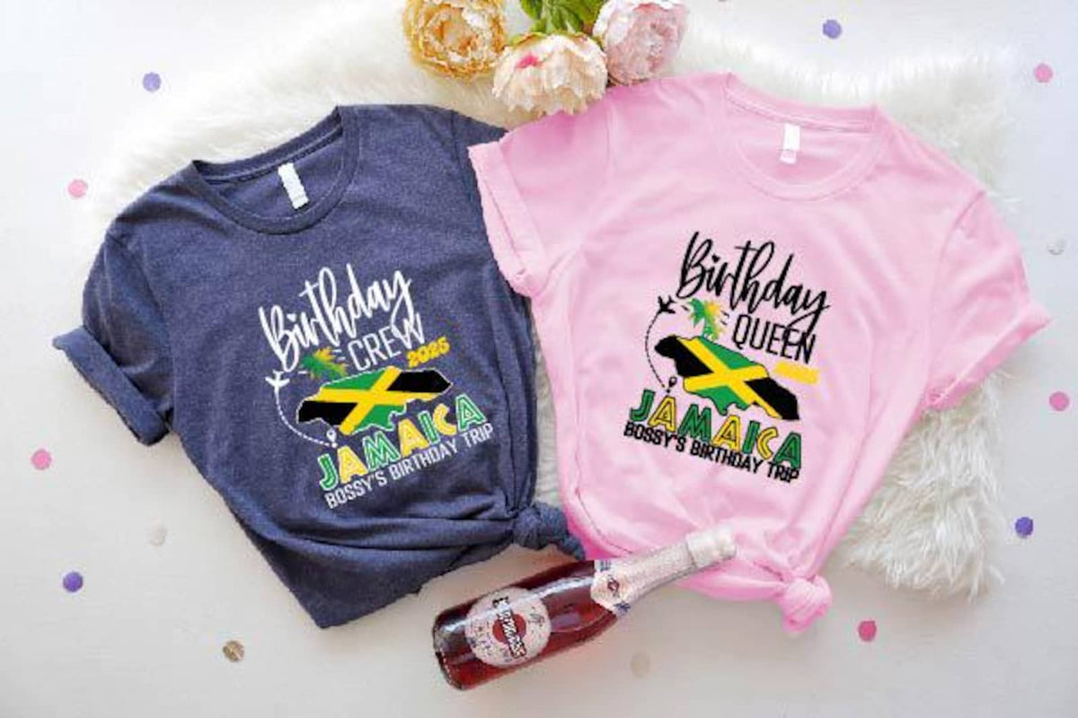 Jamaica Birthday Trip T-shirt, Personalized Name Birthday Shirt, Jamaica Birthday Queen Tee, Jamaica Birthday Crew Shirt, Birthday Squad Tee