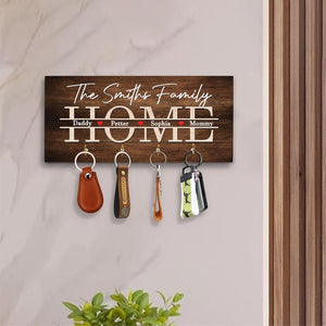 Personalized Family Name Key Holder, Key Holder for Wall, Key Hanger, Key Hook, New Home Family Gift, Housewarming Gift