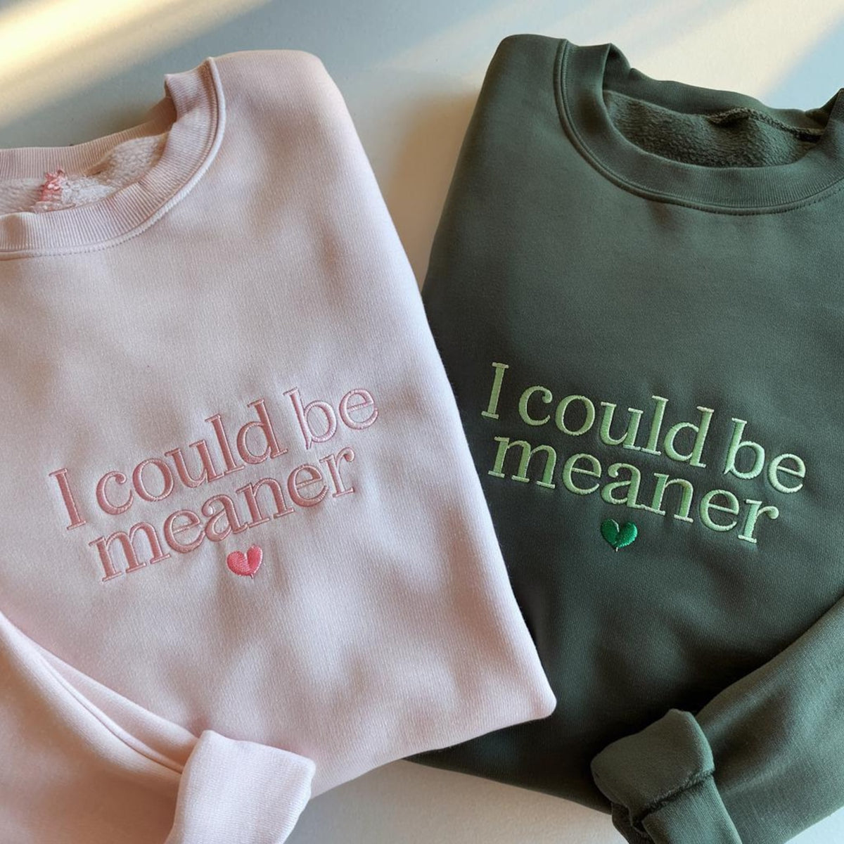 Embroidered I Could Be Meaner Sweatshirt, Spicy Attitude Sweater, Confident Sweatshirt, Funny Parent Sweatshirt, Mean Friend Shirt