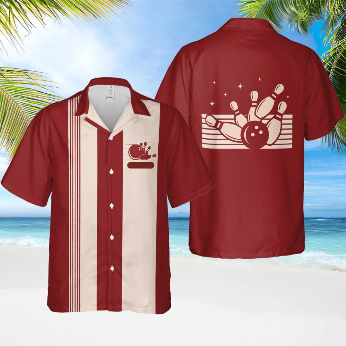 Personalized Retro Bowling Hawaiian Shirt, Custom Name Button Down Shirt, Matching Bowling Team Shirt, Bowling Lover Gift, Bowler Shirts
