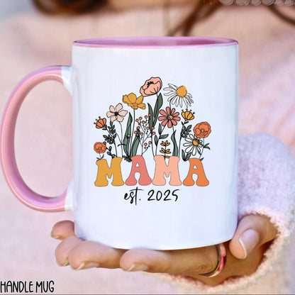 Custom Mama Mug, Mom Est 2025, Mother's Day Coffee Mug, Mothers Day Gift for New Mom Gift, Baby Shower Gift, Pregnancy Gift