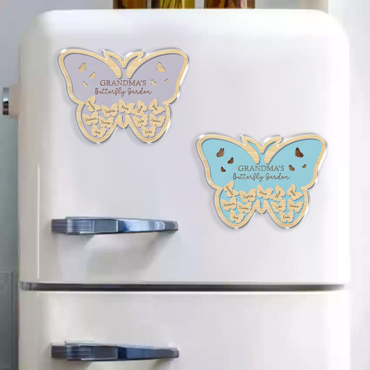 Personalized Mother's Day Gift For Grandma, Custom Grandkids Butterfly Magnet, Grandma Butterfly Garden Magnet, Grandma Gift From Grandkids