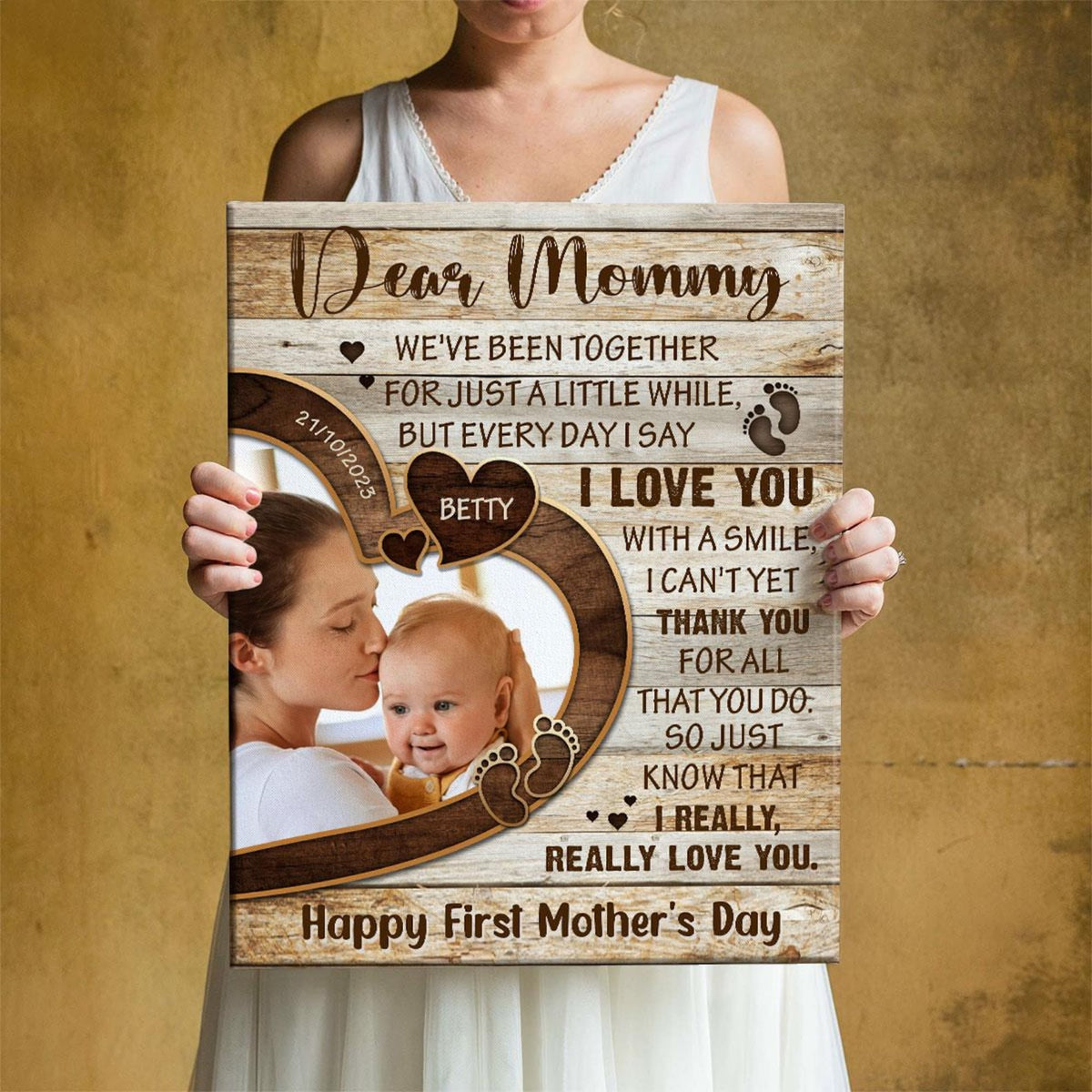 First Time Mother s Day Gift | Gift For First Time Mom | Personalized Canvas Print | Gifts For Mom | Mom Gift | 1st Mother s Day Gift