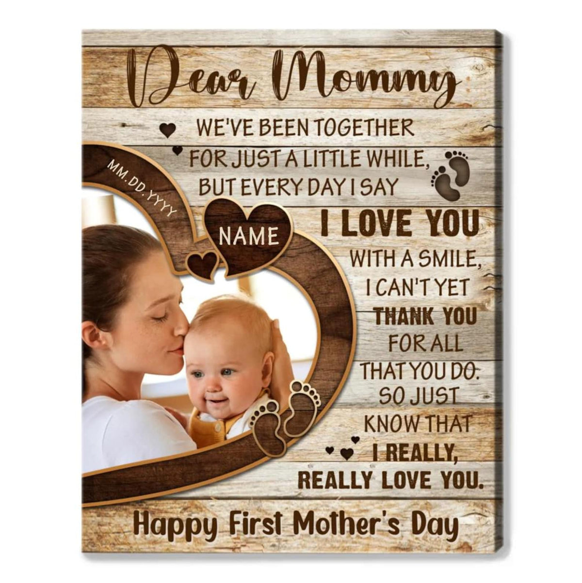 First Time Mother s Day Gift | Gift For First Time Mom | Personalized Canvas Print | Gifts For Mom | Mom Gift | 1st Mother s Day Gift