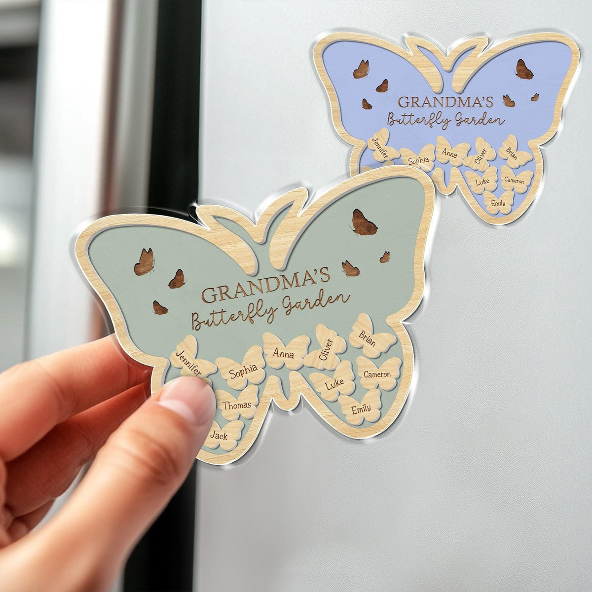 Personalized Mother's Day Gift For Grandma, Custom Grandkids Butterfly Magnet, Grandma Butterfly Garden Magnet, Grandma Gift From Grandkids