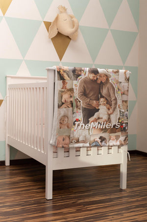 Custom Soft Blanket Personalized Girl Friend Name Photo Collage, Unique Matching Portrait Birthday Gift College Girlfriend