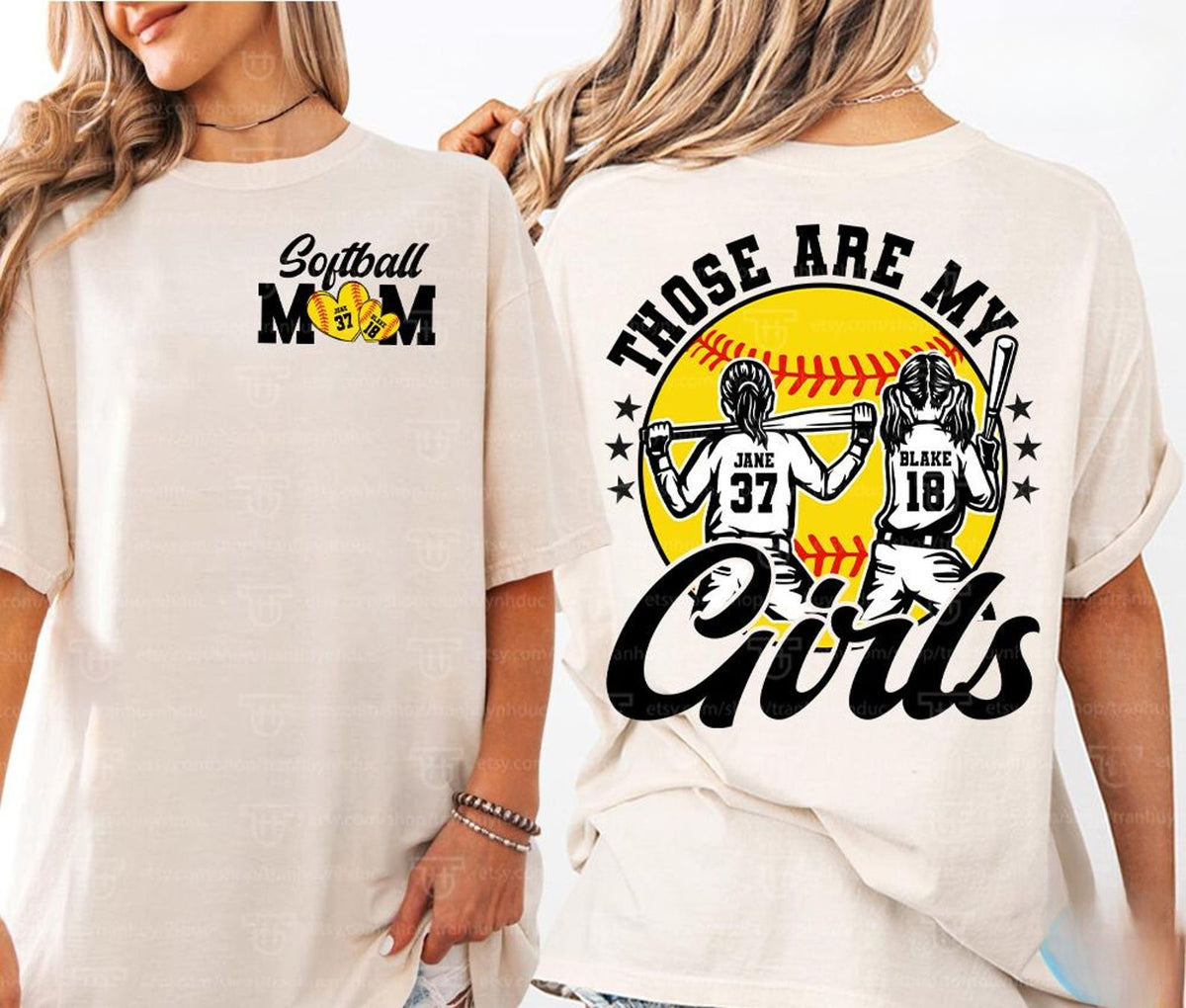 Personalized Softball Shirt, Softball Mom Shirt, Those Are My Girls, Custom with number and name, Custom Softball Girl Shirt, Game Day Shirt