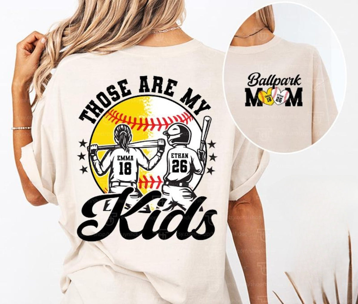 Custom Baseball Softball Mom, Ballpark Mama Shirt, Baseball Mom Shirt, Softball Mom Shirt, Those Are My Kids, Gift for Mom, Sports Mom Shirt