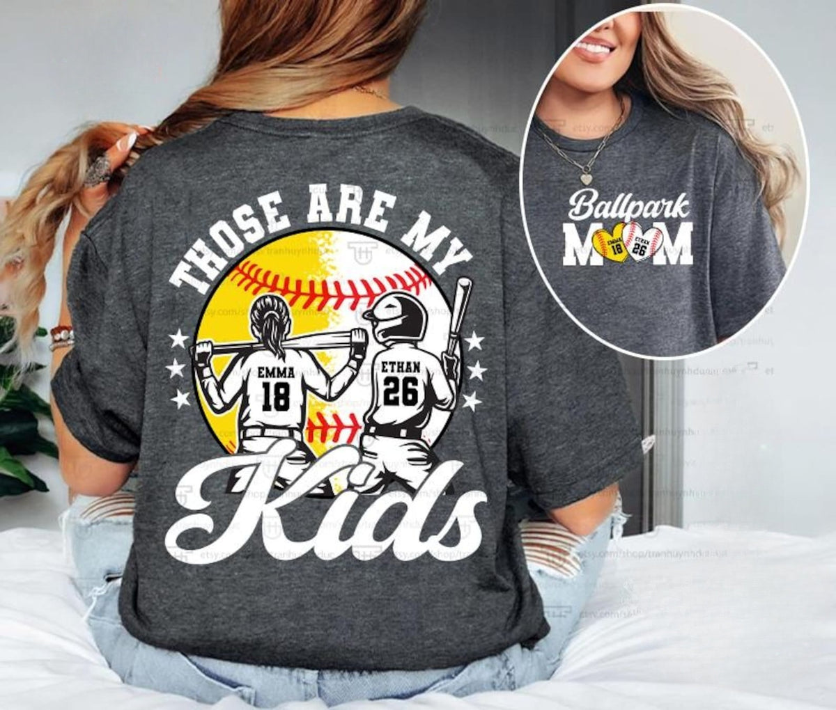 Custom Baseball Softball Mom, Ballpark Mama Shirt, Baseball Mom Shirt, Softball Mom Shirt, Those Are My Kids, Gift for Mom, Sports Mom Shirt