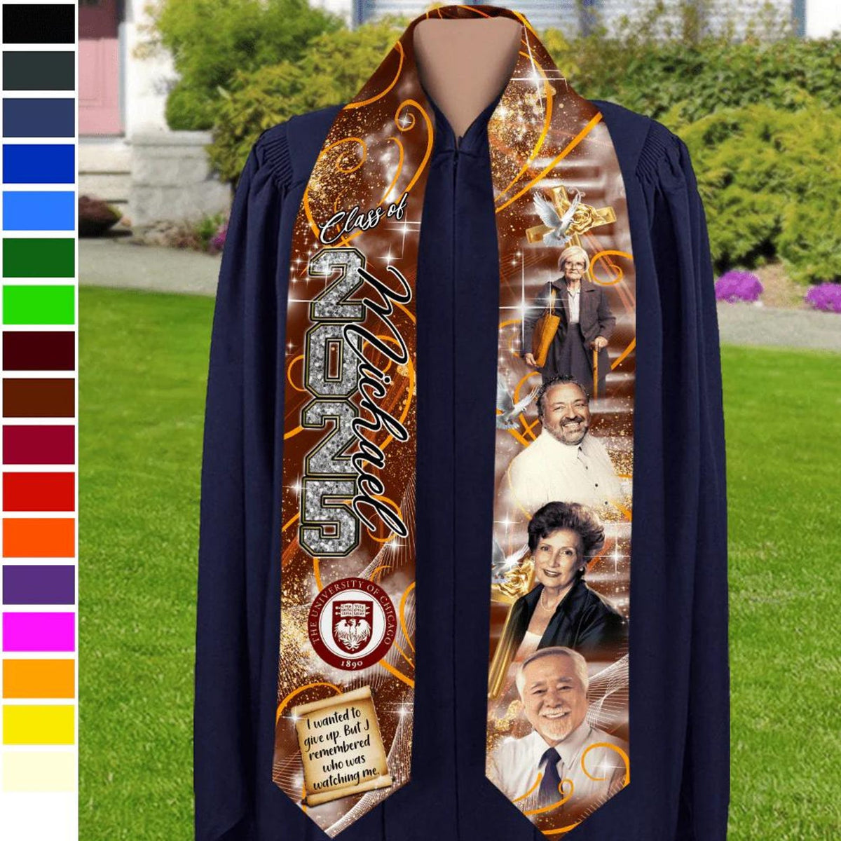 In Loving Memory Graduation Stoles, Custom Graduation Stole with photos, Personalized Grad Stole, Gift for Graduate, Class of 2025