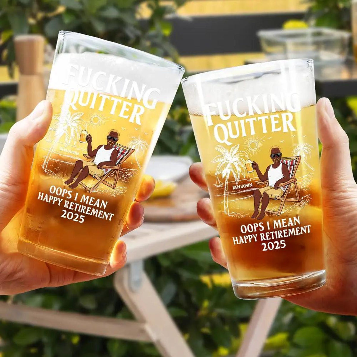 Oops I Mean Happy Retirement Personalized Custom Beer Glass, Retirement Beer Glasses, Funny Retirement Cocktail Glass, Custom Gifts 2025