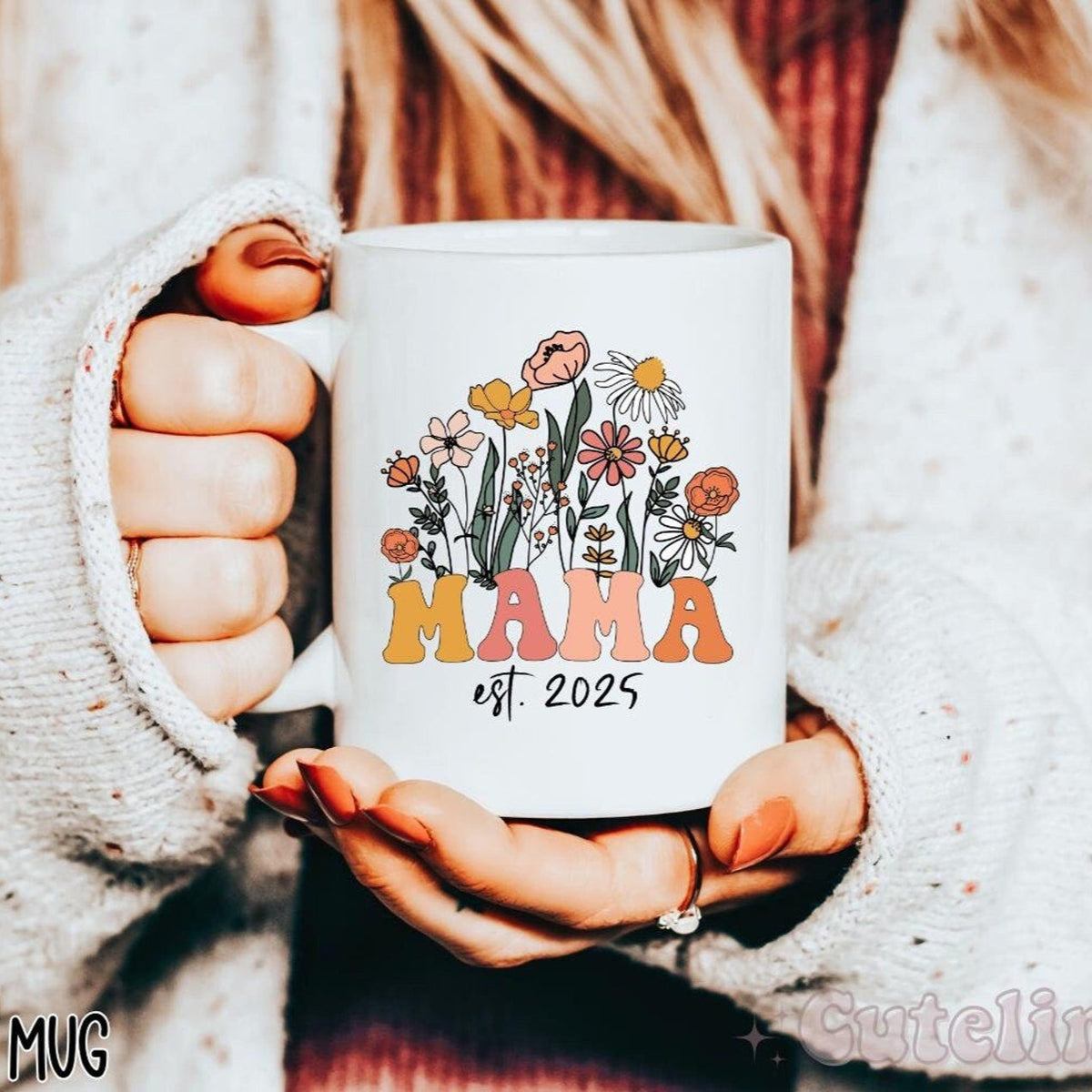 Custom Mama Mug, Mom Est 2025, Mother's Day Coffee Mug, Mothers Day Gift for New Mom Gift, Baby Shower Gift, Pregnancy Gift