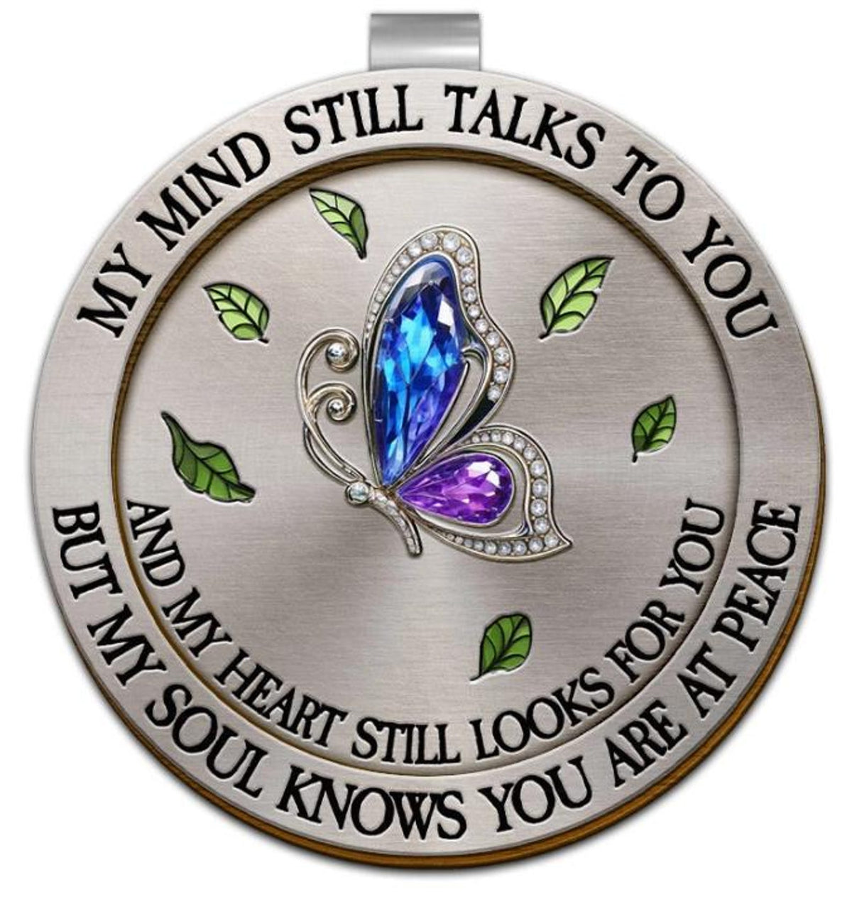 Memorial My Mind Still Talks To You Personalized Custom Shaped Car Visor Clip, Custom Memorial Gift, Keepsake Gifts, Loss Of Dad Gift 2025