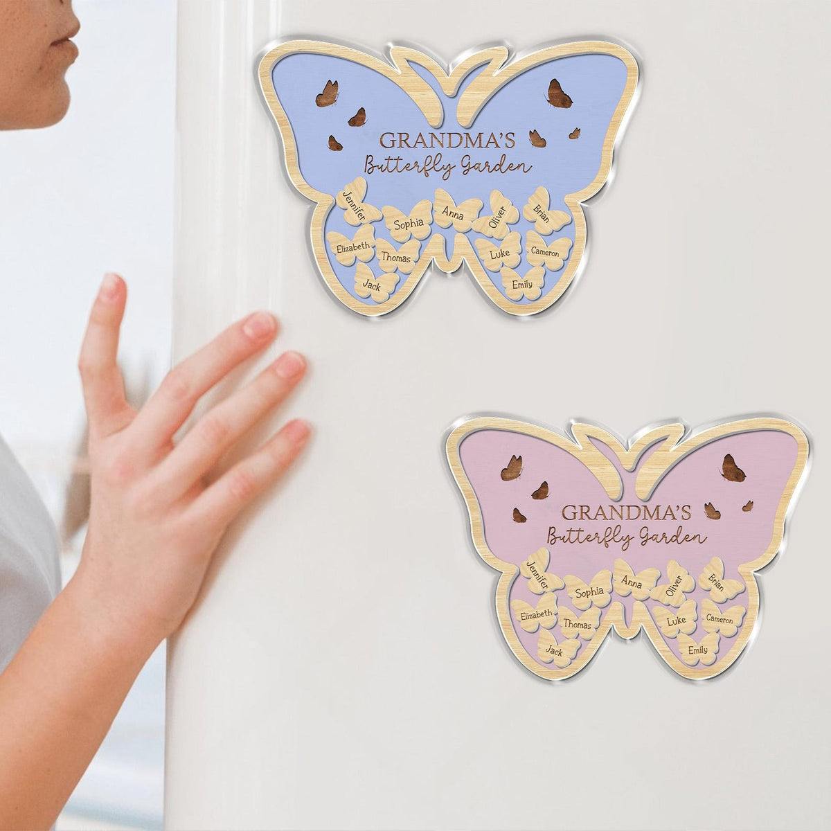 Personalized Mother's Day Gift For Grandma, Custom Grandkids Butterfly Magnet, Grandma Butterfly Garden Magnet, Grandma Gift From Grandkids