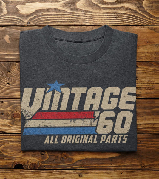 Retro 65th Birthday Gift for Men, Vintage 1960 T-Shirt, 65 Years Old Gift, Classic Eighties Tee, Birthday Present for Him, Dad, Husband G-60