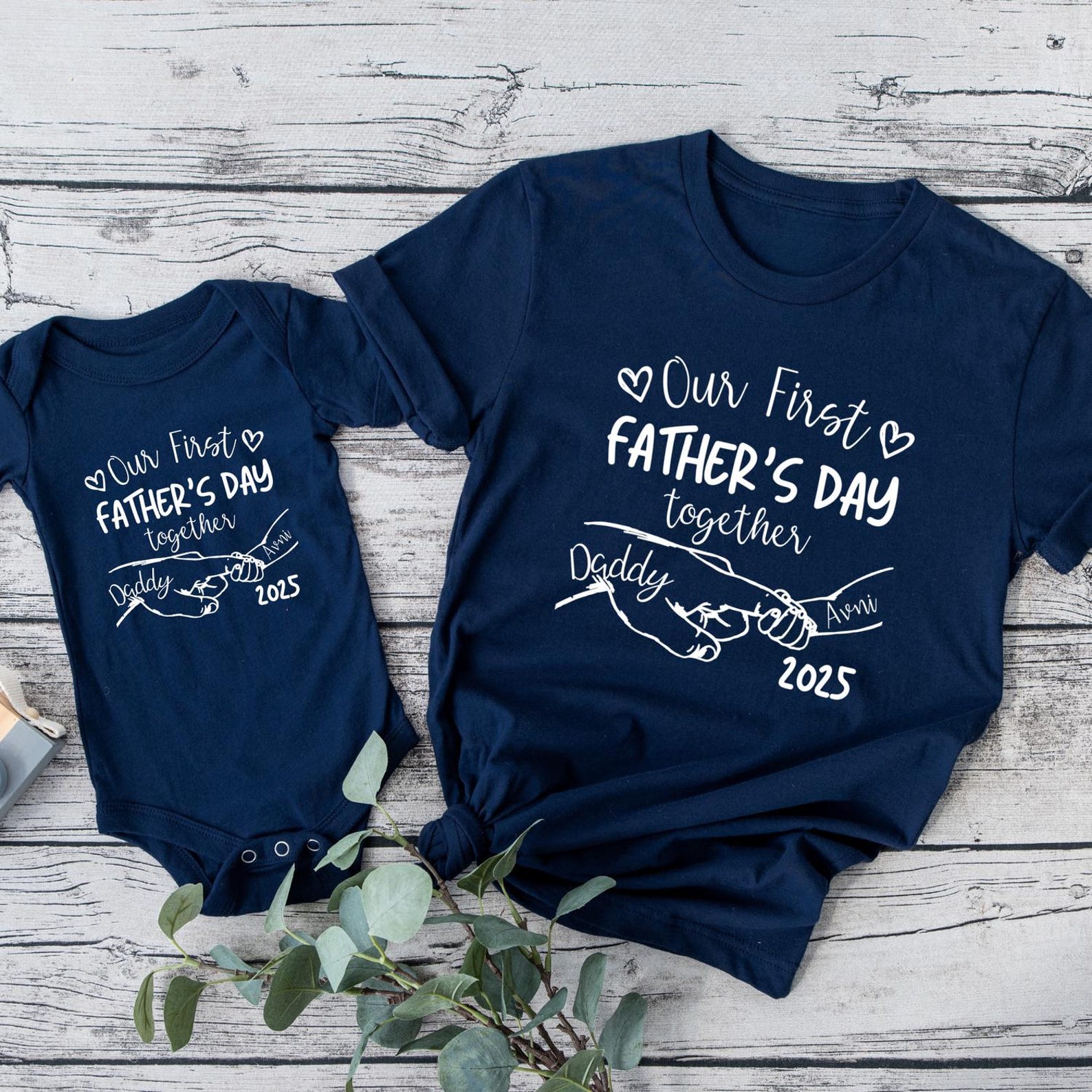 Custom Our First Fathers Day Matching Shirts, Dad and Son Matching Outfits, Father and Daughter Matching Shirts, Father's Day Gifts