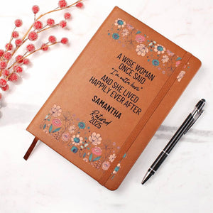 Personalized Retirement Gift for Her Happy Retirement Leather Journal Custom Retirement Gift Coworker Friend Teacher