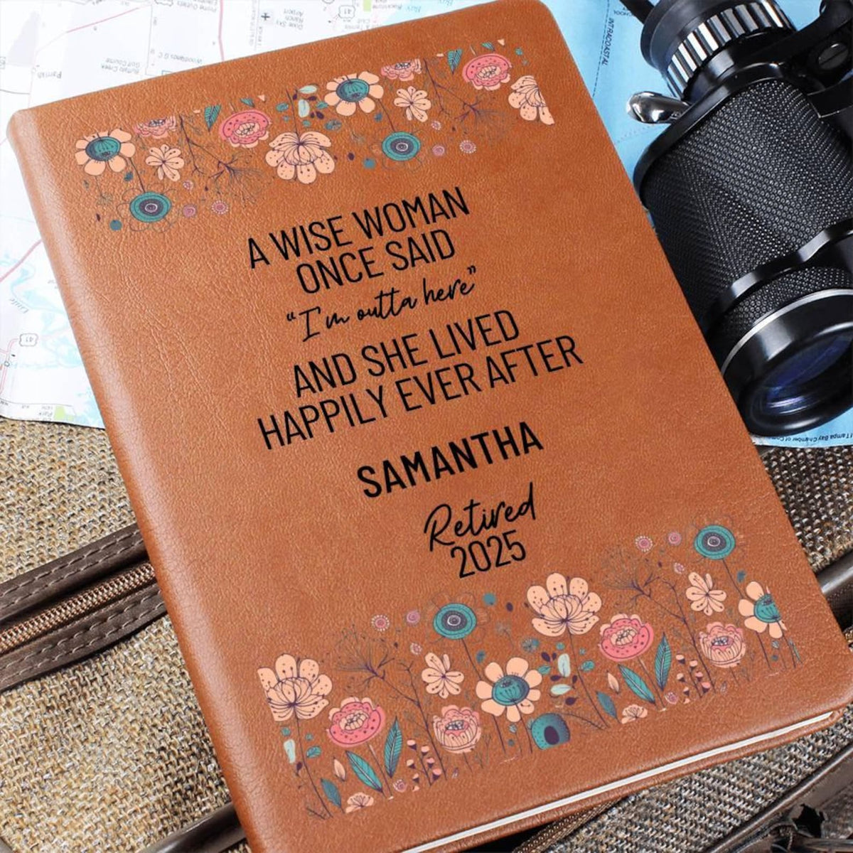 Personalized Retirement Gift for Her Happy Retirement Leather Journal Custom Retirement Gift Coworker Friend Teacher