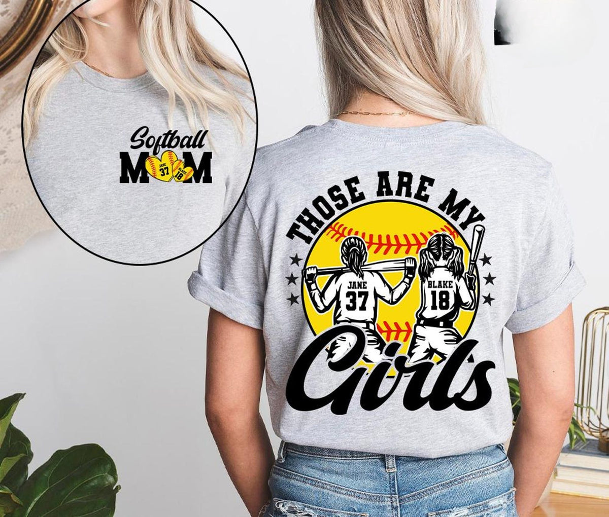 Personalized Softball Shirt, Softball Mom Shirt, Those Are My Girls, Custom with number and name, Custom Softball Girl Shirt, Game Day Shirt