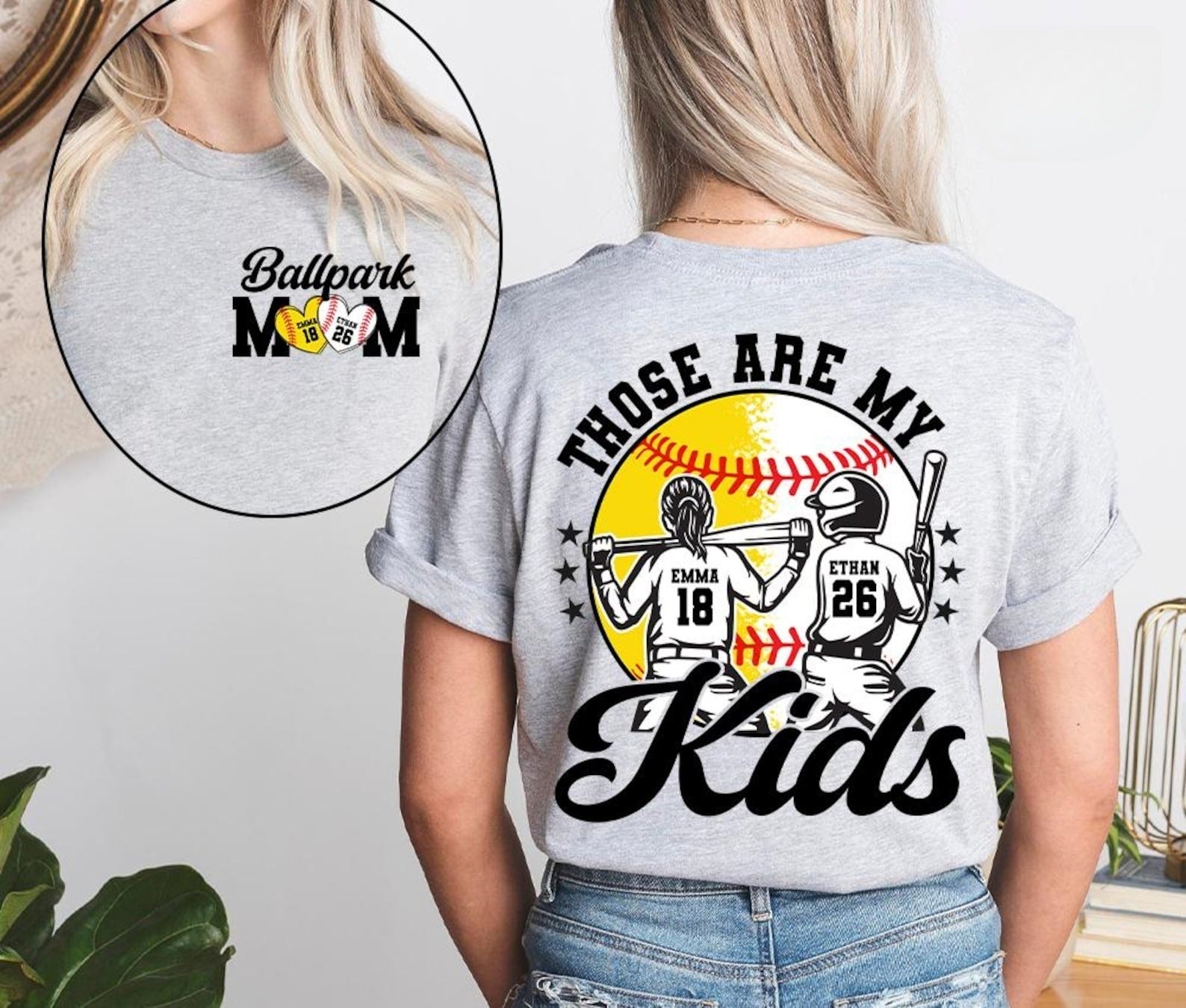 Custom Baseball Softball Mom, Ballpark Mama Shirt, Baseball Mom Shirt, Softball Mom Shirt, Those Are My Kids, Gift for Mom, Sports Mom Shirt