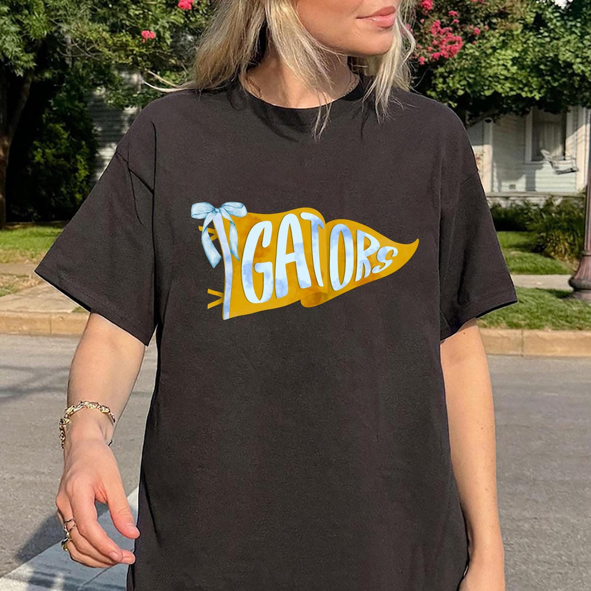 Custom Watercolor Pennants Flag Mascot Shirt, Girly Mascot shirt, School Spirit Shirt, Matching Team Tee, Personalized School Team