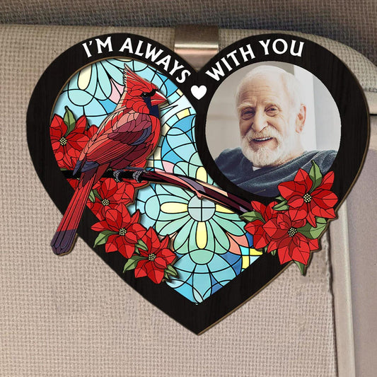 Personalized Memorial Photo Car Visor Clip, Memorial Gift, Custom Memorial Sun Visor Picture Clip, Dad Picture Memorial Car Visor Clip