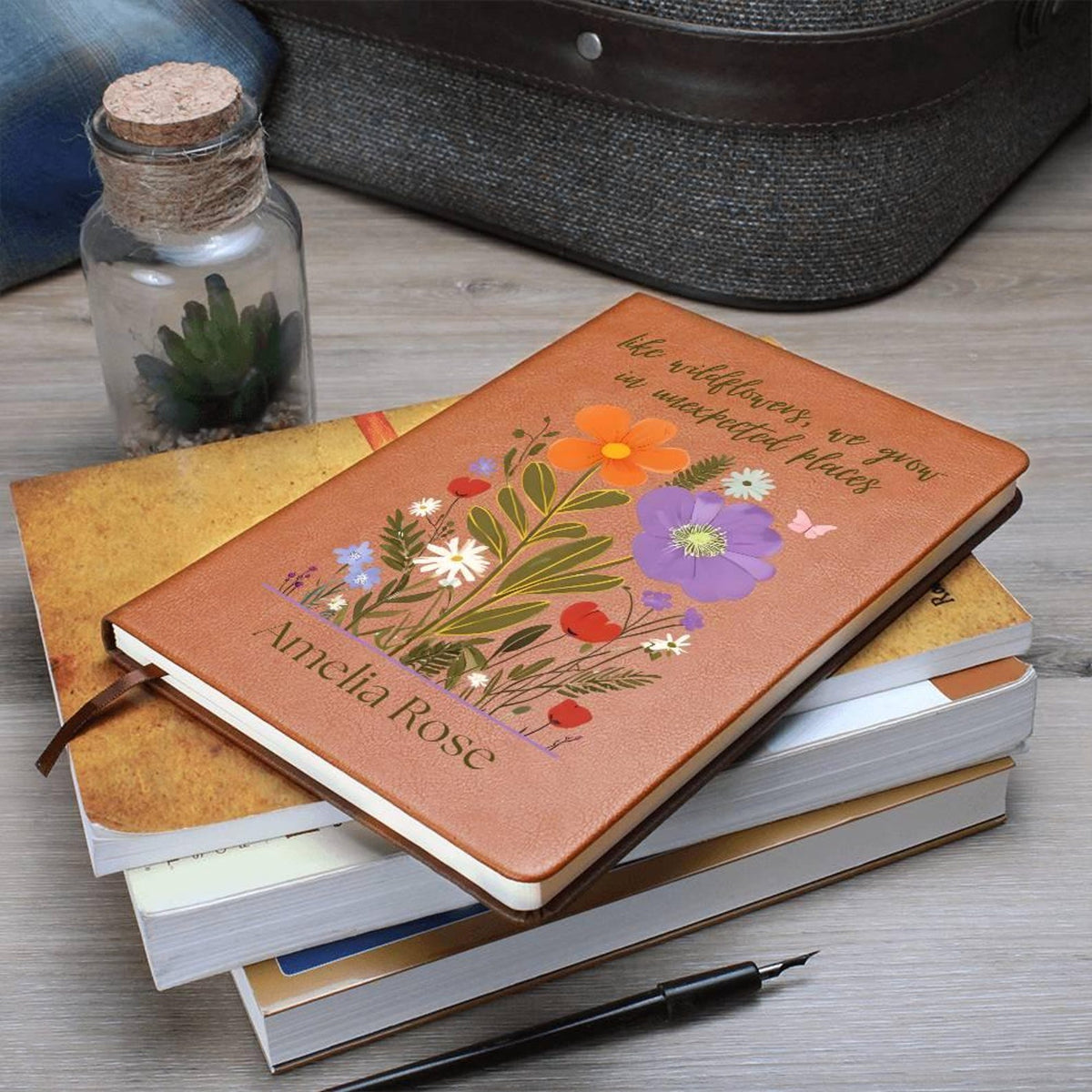 Floral New Chapter Personalized Journal, Custom Notebook For New Beginnings Gift and Life Change, Police Retirement Gift, Nurse Teacher