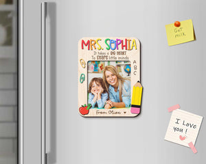 Personalized Teacher Name Fridge Magnet, Custom Photo Magnet, End Of Year Gift, Teacher Appreciation Gifts, Thank You Keepsake