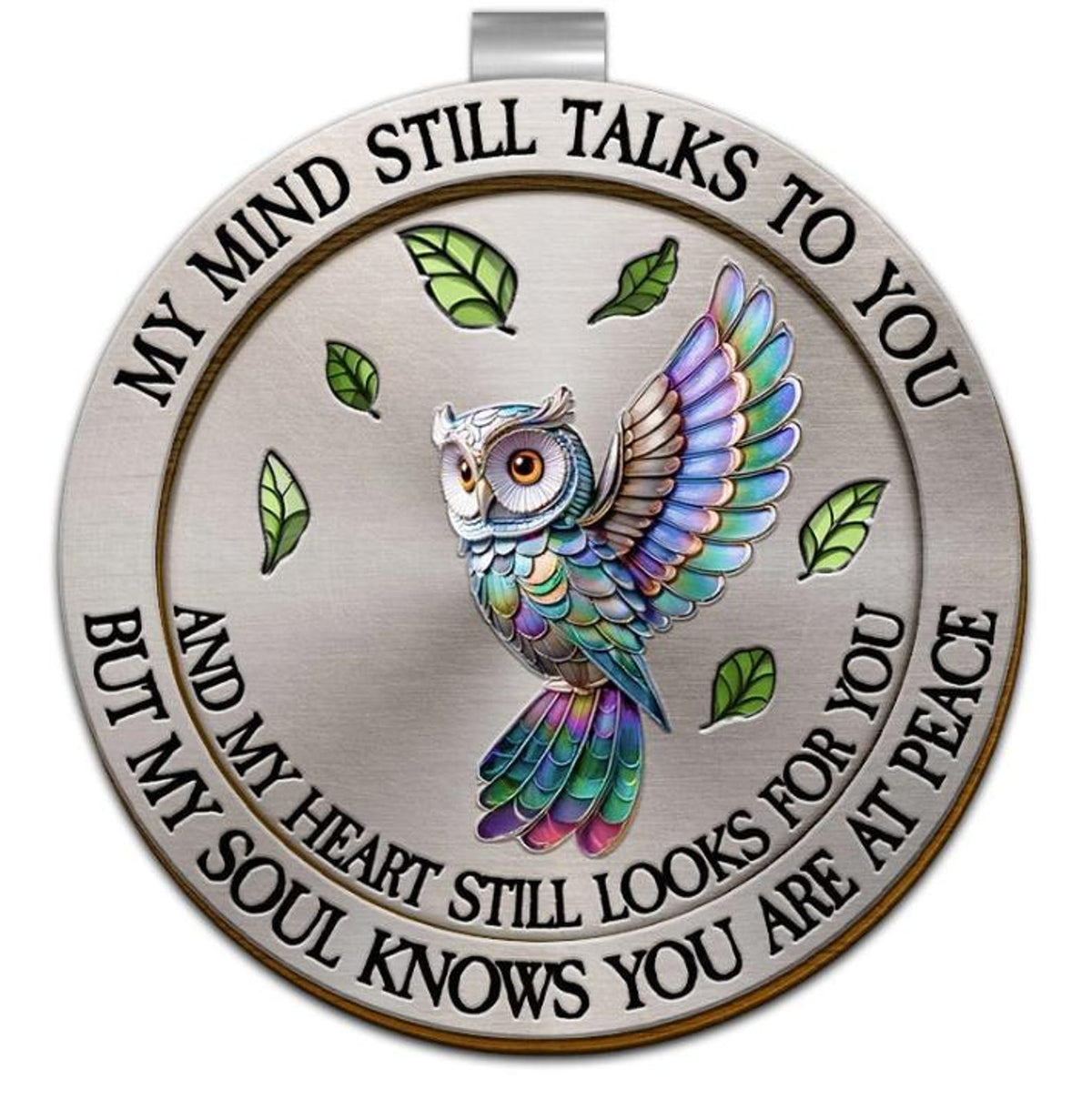 Memorial My Mind Still Talks To You Personalized Custom Shaped Car Visor Clip, Custom Memorial Gift, Keepsake Gifts, Loss Of Dad Gift 2025