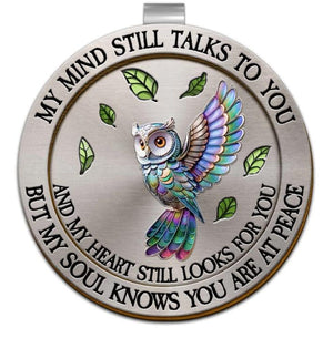 Memorial My Mind Still Talks To You Personalized Custom Shaped Car Visor Clip, Custom Memorial Gift, Keepsake Gifts, Loss Of Dad Gift 2025