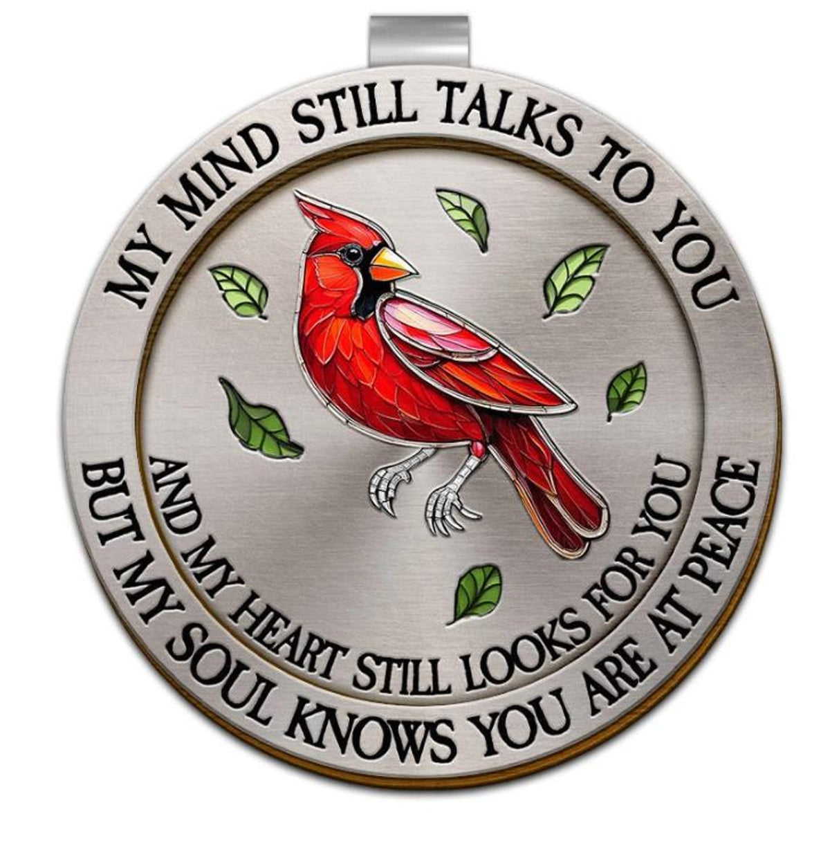 Memorial My Mind Still Talks To You Personalized Custom Shaped Car Visor Clip, Custom Memorial Gift, Keepsake Gifts, Loss Of Dad Gift 2025