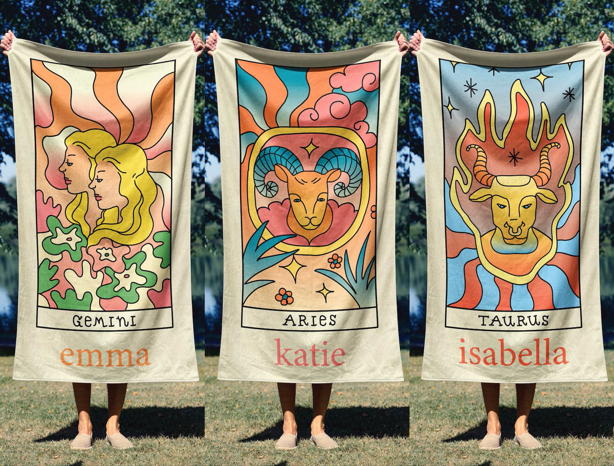 Custom Zodiac Beach Towel: Personalized Horoscope Gift
