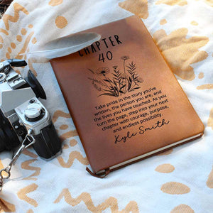 Forty Birthday Gift Best Friend Personalized Name Journal Gift for Her Bookish 40th Birthday Gift For Book Lovers, Fortieth One More Chapter
