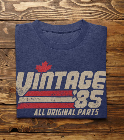 Retro 40th Canadian Birthday Gift for Men, Vintage 1985 T-Shirt, 40 Years, Classic Eighties Tee, Canada Birthday Present for Him