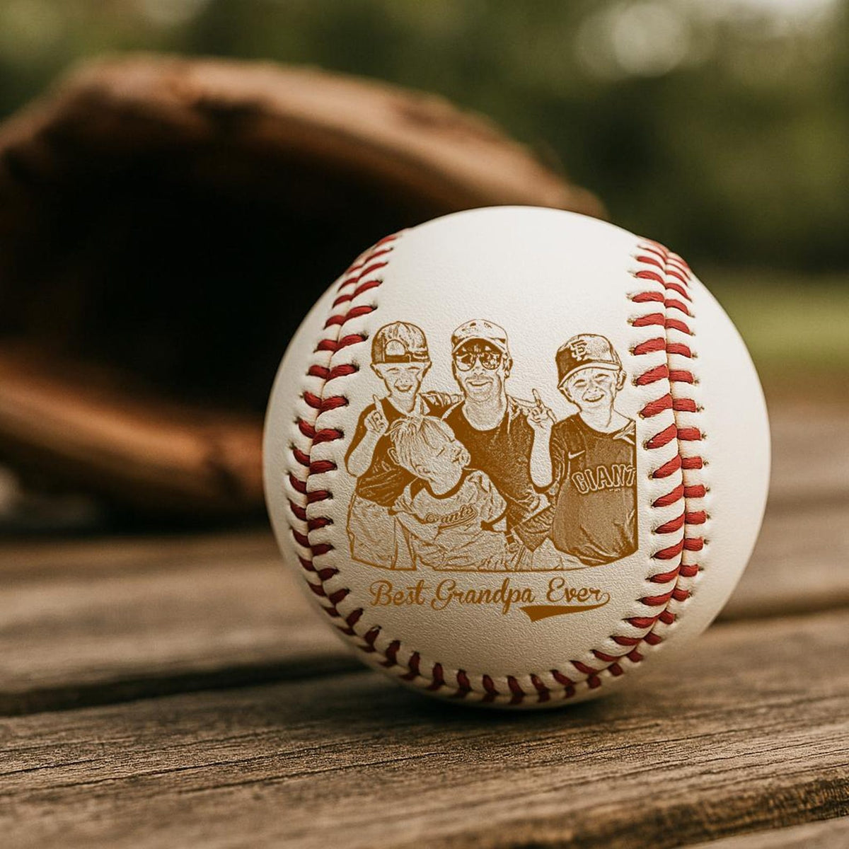 Personalized Fathers Day Gifts for Dad - Engrave Your Favorite Photo on Baseball Balls