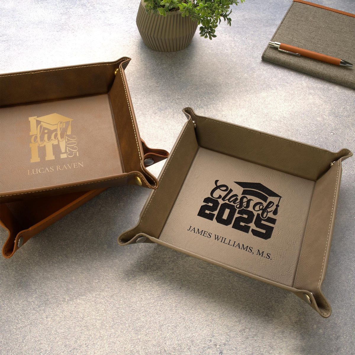 Graduation Gifts for Him, Personalized College PHD Doctor Graduation Gifts, Engraved Valet Tray, Custom Catch-all Tray, Gifts for Graduation