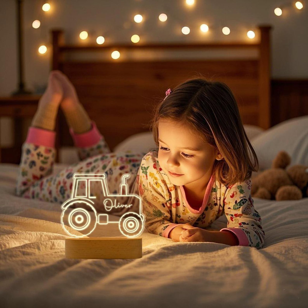 Personalised Tractor Night Light,Nursery Decor,Kids Gift,Night Light,Children's Night Light,Digger Light,Tractor Light,Baby Christmas Gifts
