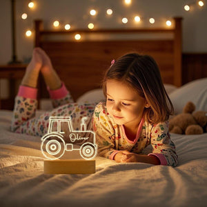 Personalised Tractor Night Light,Nursery Decor,Kids Gift,Night Light,Children's Night Light,Digger Light,Tractor Light,Baby Christmas Gifts