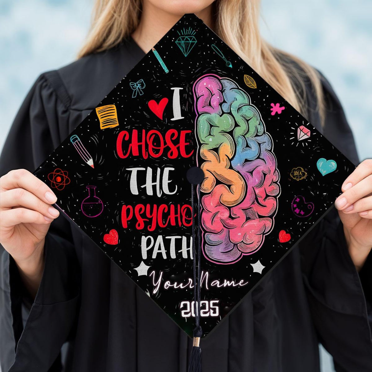 Mental Health Matters Graduation Cap Topper, Personalized Psychology Cap Decoration To Celebrate Your Hard Work, Psychology Grad Gifts 2025