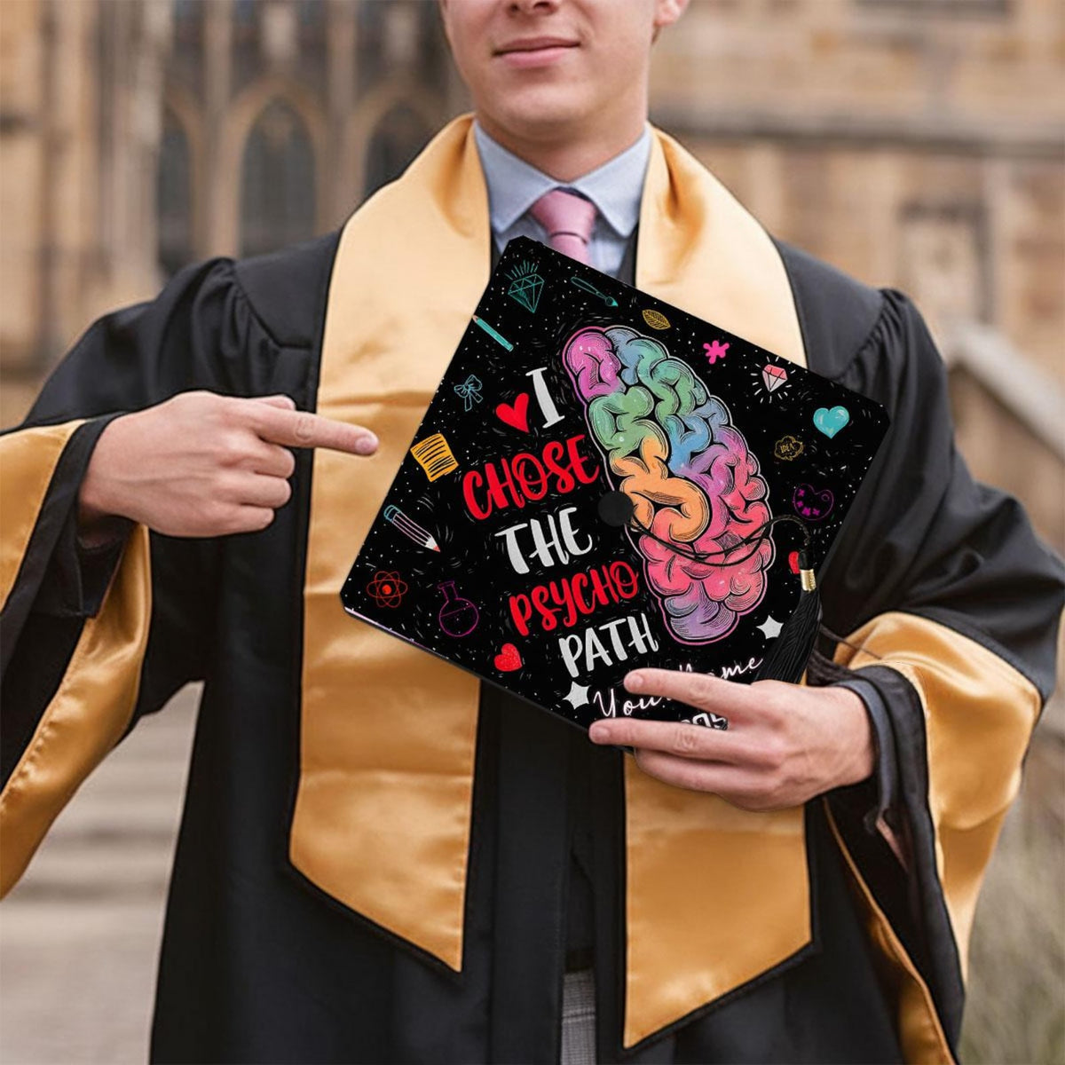 Mental Health Matters Graduation Cap Topper, Personalized Psychology Cap Decoration To Celebrate Your Hard Work, Psychology Grad Gifts 2025