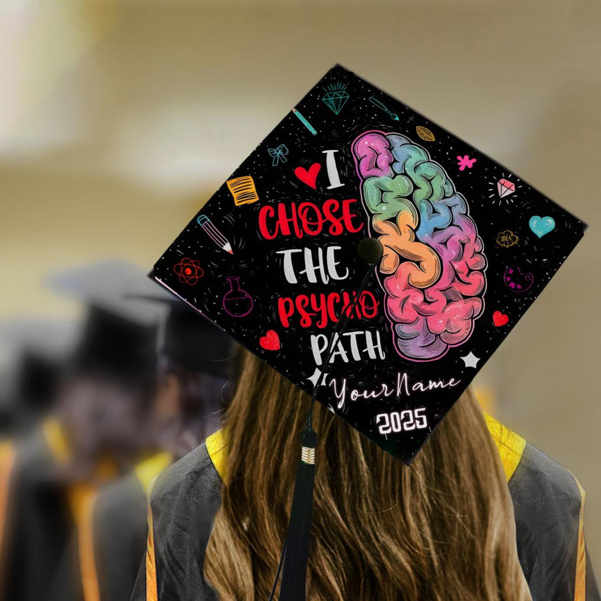 Mental Health Matters Graduation Cap Topper, Personalized Psychology Cap Decoration To Celebrate Your Hard Work, Psychology Grad Gifts 2025