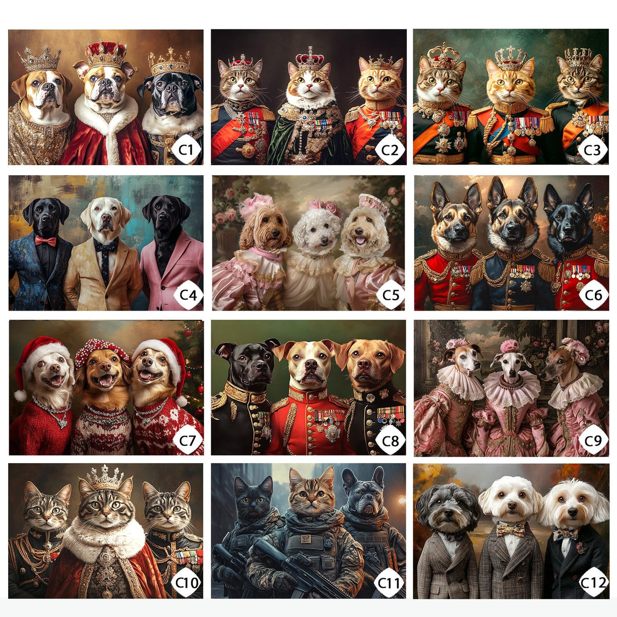 Custom Royal Pet Portrait, Renaissance Dog Painting, Pet Lovers Gift, Royal Portrait, Pet Portrait gift, Gift for Cat, Gift for Dog