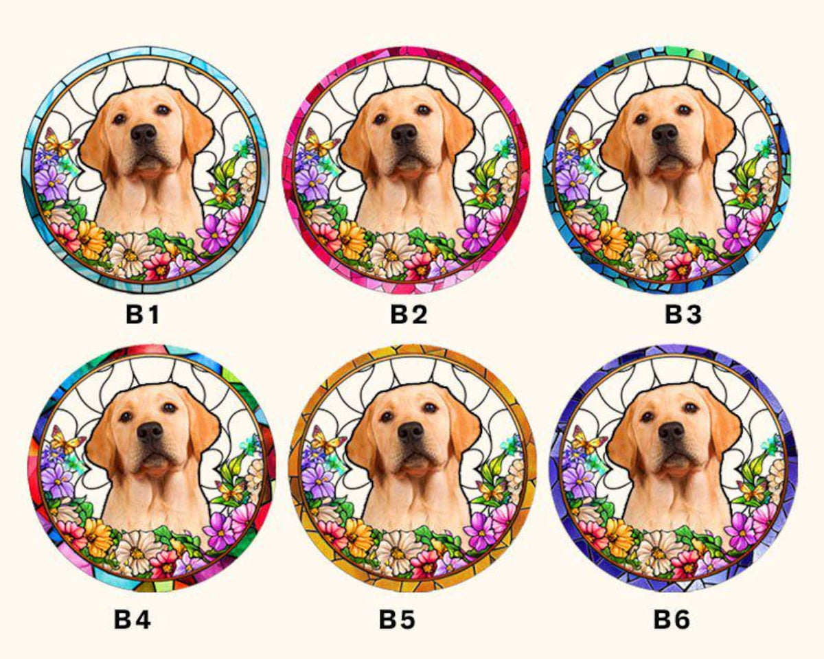 Custom Pet Portrait Stained Glass Suncatcher, Dog Memorial Sun Catcher, Sympathy Gifts, Pet Loss Gifts, Gift for Dog and Cat Lovers