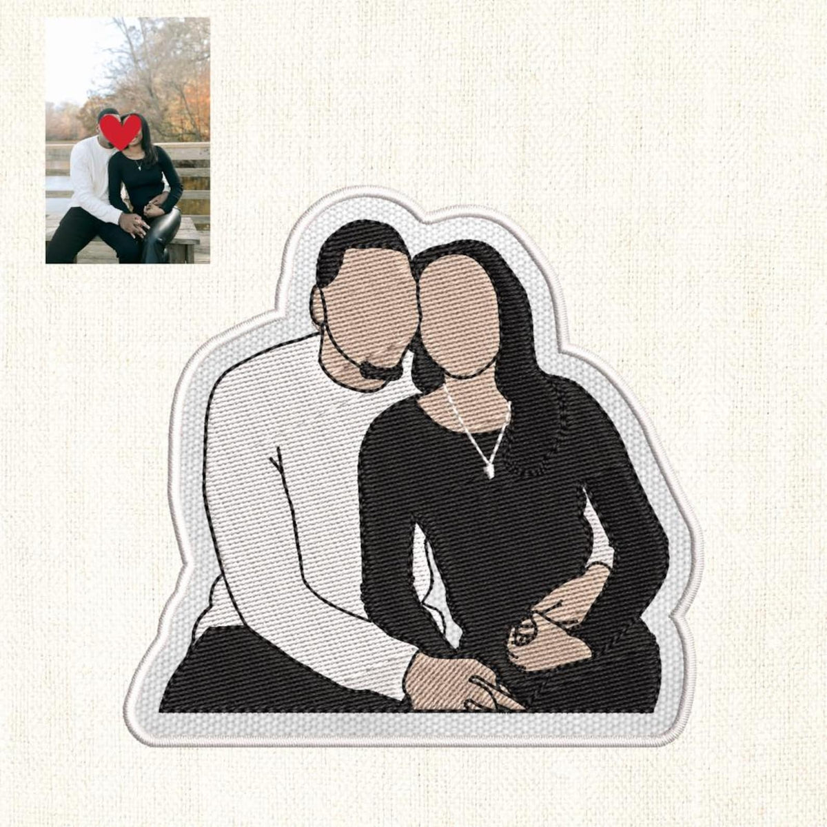 Custom Embroidered Portrait Patch From Photo, Personalized Photo Patch, Sew On/Iron On/Velcro Patch for Clothes Backpacks, Jeans, Totes