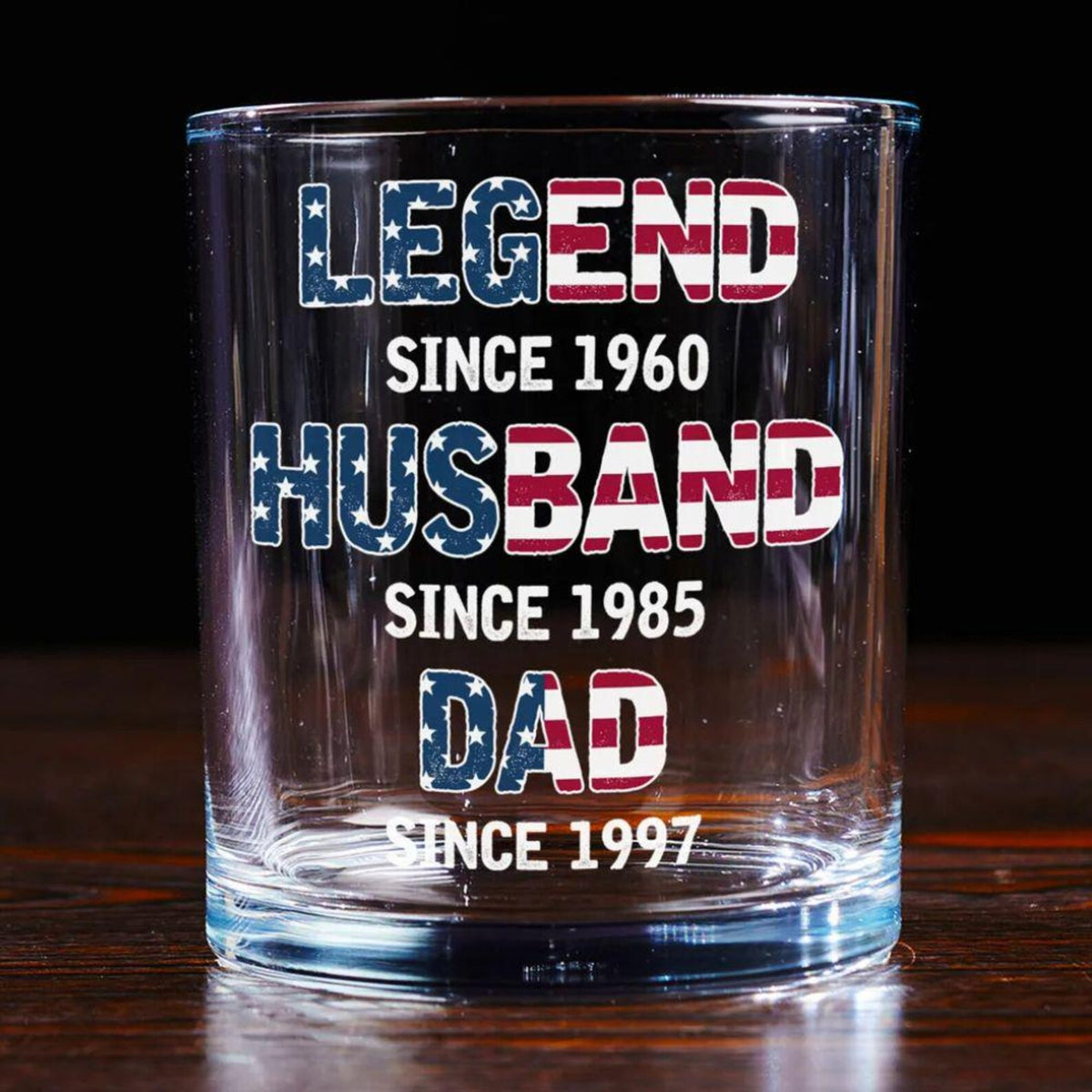 Custom Legend Husband Dad Whiskey Glass, Personalized Gift for Husband or Dad, Father's Day or Birthday Gift for Him